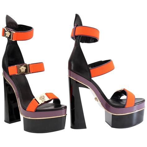 sandalias versace blancas|versace tri platform sandals.